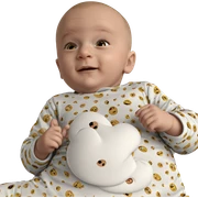 bald boy in pajamas sticker