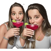 girls with cocktails and jewelry sticker