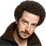 realistic male with afro beard sticker