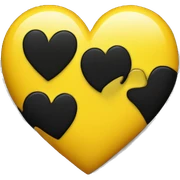 Half black and yellow heart sticker