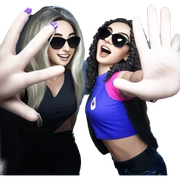 smiling girls in sunglasses sticker