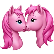 Pink pony kissing sticker