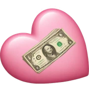 Pink money heart sticker