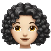 white girl with long black curly  sticker