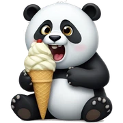 Panda eating ice cream sticker