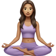 Brunette long hair and brown eyes yoga beautiful girl in light purple clothes sitting on a yoga mat sticker