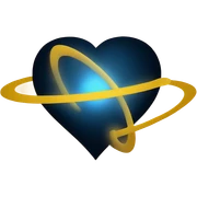 Saturn heart sticker