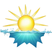 A ray of sunshine next to the water sticker