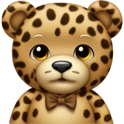 Teddy bear with leopard bow sticker