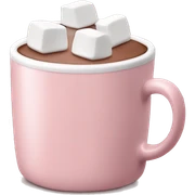 Light Pink mug of hot chocolate with marshmallows  sticker