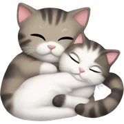 Cuddling cat sticker
