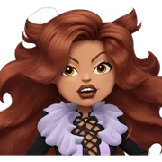 brown haired girl with fangs sticker