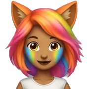 rainbow fox girl sticker