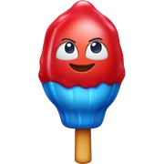 Red ring pop candy with blue ring sticker