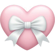 Pastel pink heart with white bow sticker