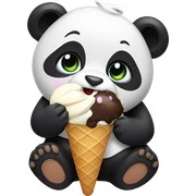 Panda eating ice cream sticker