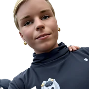 blonde boy outdoors with jewelry sticker