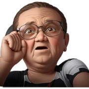 boy wearing glasses alone sticker