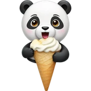 Panda eating ice cream sticker