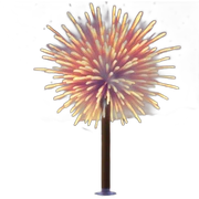 Fireworks at river sticker