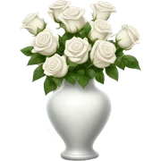 White roses vase sticker