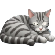 gray tabby cat sleeping sticker