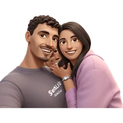 smiling couple outdoors together sticker