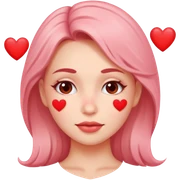 Cara sonrojada con corazones sticker