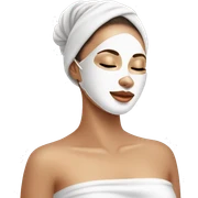 Lady with face mask spa beauty full face relaxing sticker