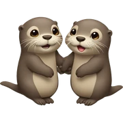otters holding hands sticker