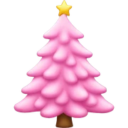 Pink Christmas tree sticker