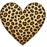 leopard print heart sticker