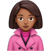 Brown skin girl wearing a pink and black coat sticker
