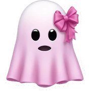 pink bow ghost sticker