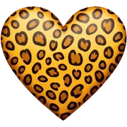 leopard print heart sticker