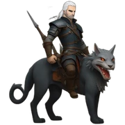 Witcher with dragon sticker