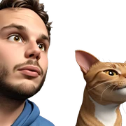cat and bearded boy meme sticker
