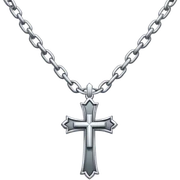 Chain necklace with a cross sticker