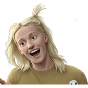 blonde boy in silly pose sticker