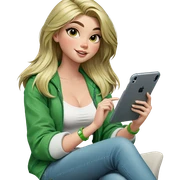 smiling girl in green jacket sticker