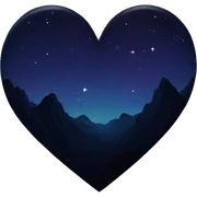 Dark Vibrant heart with the night sky in it sticker