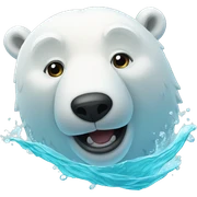 Swimming polar bear sticker