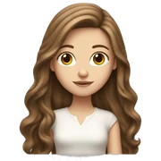 White girl with long brown hair sticker