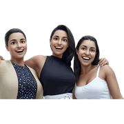 happy girls in white dresses sticker
