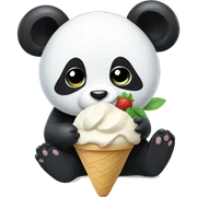 Panda eating ice cream sticker