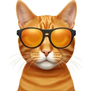 Orange cat with sunglasses  sticker