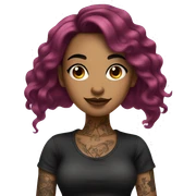Tattoo girl Black hair  sticker