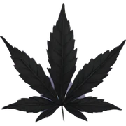 Black weed leaf sticker