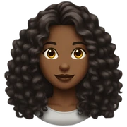 woman brown skin long curly hair black cat sticker