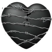 Black heart wrapped with barbwire sticker